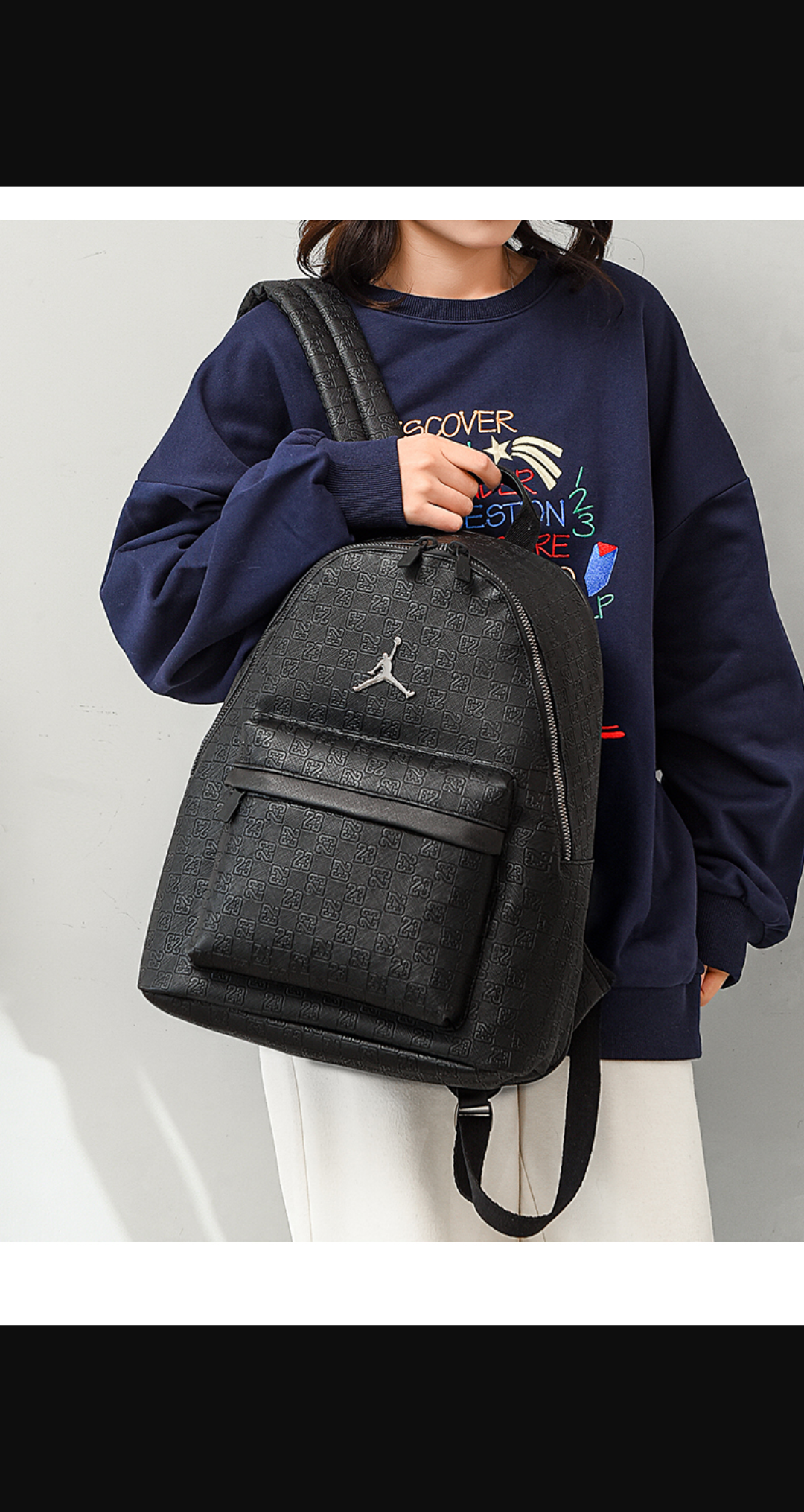 SAC A DOS JORDAN CUIR NOIR